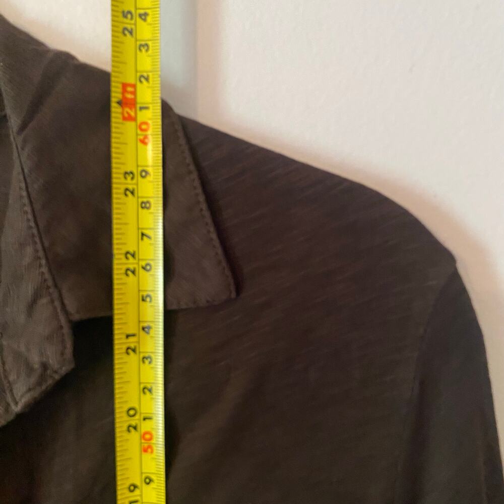 James Perse Los Angeles Chocolate Brown Button Down Loungewear Top size 1 /Small - Picture 7 of 9